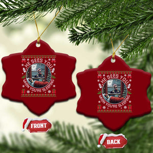 Funny Christmas Diddy Ceramic Ornament He Sees You When You Are Sleeping Baby Oil Ugly Xmas TS11 Print Your Wear