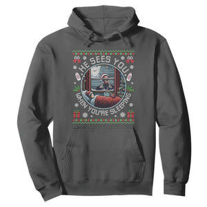 Funny Christmas Diddy Hoodie He Sees You When You Are Sleeping Baby Oil Ugly Xmas TS11 Dark Heather Print Your Wear