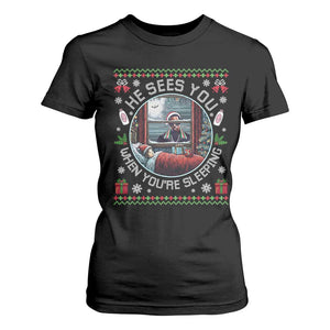 Funny Christmas Diddy T Shirt For Women He Sees You When You Are Sleeping Baby Oil Ugly Xmas TS11 Black Print Your Wear