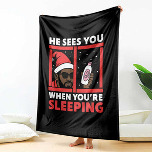 Funny Christmas Diddy Throw Blanket He Sees You When You Are Sleeping Baby Oil TS11 Print Your Wear