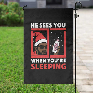 Funny Christmas Diddy Garden Flag He Sees You When You Are Sleeping Baby Oil TS11 Print Your Wear