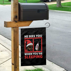 Funny Christmas Diddy Garden Flag He Sees You When You Are Sleeping Baby Oil TS11 Print Your Wear