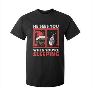 Funny Christmas Diddy T Shirt For Kid He Sees You When You Are Sleeping Baby Oil TS11 Black Print Your Wear