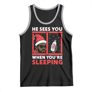 Funny Christmas Diddy Tank Top He Sees You When You Are Sleeping Baby Oil TS11 Black Athletic Heather Print Your Wear
