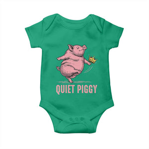 Funny Quiet Piggy Baby Onesie Pig Political Humor No King TS11 Irish Green Print Your Wear