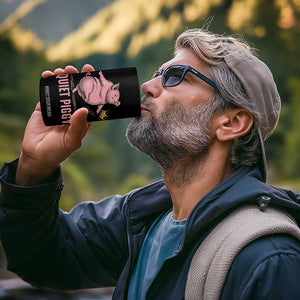 Funny Quiet Piggy 4 in 1 Can Cooler Tumbler Pig Political Humor No King TS11 Print Your Wear