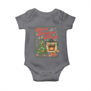 Funny Democrat Christmas Baby Onesie Festive December Tiding Xmas Political Satire TS11 Charcoal Print Your Wear