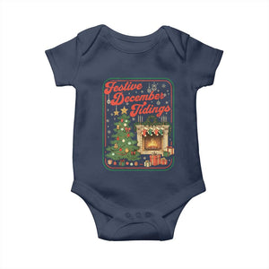 Funny Democrat Christmas Baby Onesie Festive December Tiding Xmas Political Satire TS11 Navy Print Your Wear