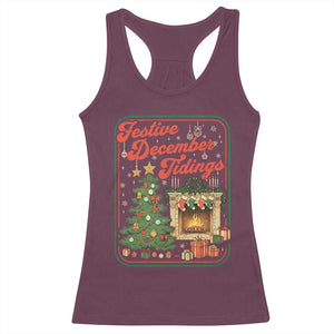Funny Democrat Christmas Racerback Tank Top Festive December Tiding Xmas Political Satire TS11 Maroon Print Your Wear