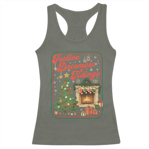 Funny Democrat Christmas Racerback Tank Top Festive December Tiding Xmas Political Satire TS11 Military Green Print Your Wear