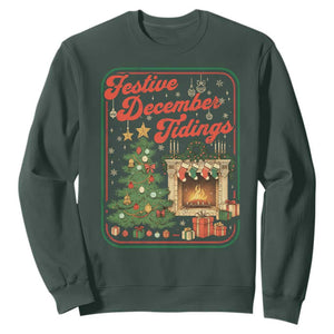 Funny Democrat Christmas Sweatshirt Festive December Tiding Xmas Political Satire TS11 Dark Forest Green Print Your Wear
