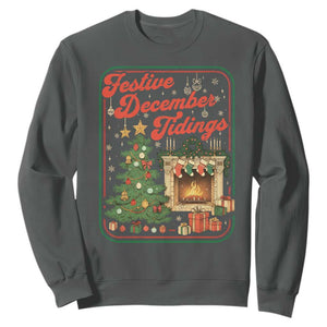 Funny Democrat Christmas Sweatshirt Festive December Tiding Xmas Political Satire TS11 Dark Heather Print Your Wear