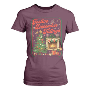 Funny Democrat Christmas T Shirt For Women Festive December Tiding Xmas Political Satire TS11 Maroon Print Your Wear