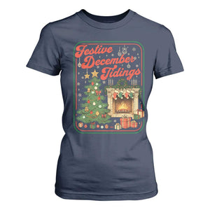 Funny Democrat Christmas T Shirt For Women Festive December Tiding Xmas Political Satire TS11 Navy Print Your Wear