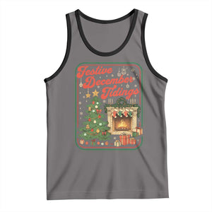 Funny Democrat Christmas Tank Top Festive December Tiding Xmas Political Satire TS11 Deep Heather Black Print Your Wear