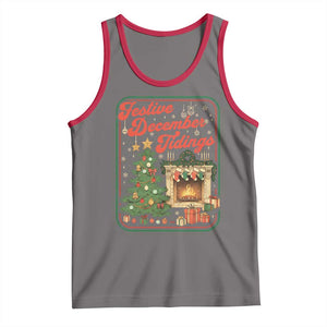 Funny Democrat Christmas Tank Top Festive December Tiding Xmas Political Satire TS11 Deep Heather Red Print Your Wear