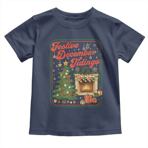 Funny Democrat Christmas Toddler T Shirt Festive December Tiding Xmas Political Satire TS11 Navy Print Your Wear