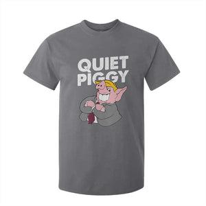Funny Quiet Piggy Trump T Shirt For Kid Pig Political Humor TS11 Charcoal Print Your Wear