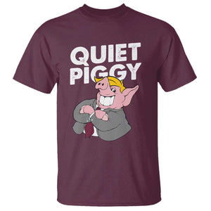 Funny Quiet Piggy Trump T Shirt Pig Political Humor TS11 Maroon Print Your Wear