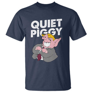 Funny Quiet Piggy Trump T Shirt Pig Political Humor TS11 Navy Print Your Wear