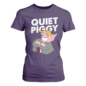 Funny Quiet Piggy Trump T Shirt For Women Pig Political Humor TS11 Purple Print Your Wear