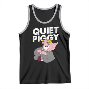 Funny Quiet Piggy Trump Tank Top Pig Political Humor TS11 Black Athletic Heather Print Your Wear