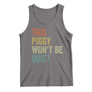 Funny This Piggy Wont Be Quiet Tank Top Pig Political Humor TS11 Deep Heather Print Your Wear