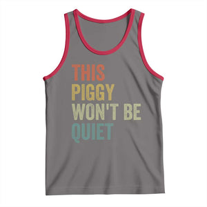Funny This Piggy Wont Be Quiet Tank Top Pig Political Humor TS11 Deep Heather Red Print Your Wear