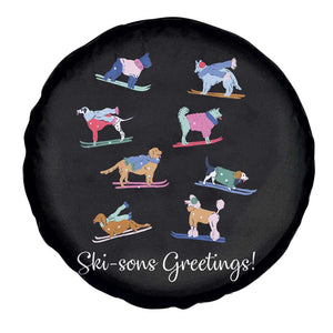Funny Skiing Dog Spare Tire Cover Ski Sons Greetings Ski Winter Sport TS11 Print Your Wear