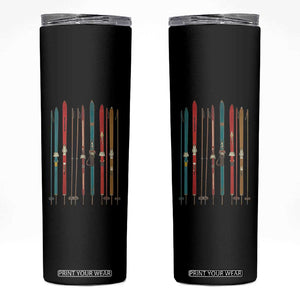 Vintage Skiblades Skiboards Skiing Ski Season Winter Sport Skinny Tumbler TS11 Black Print Your Wear