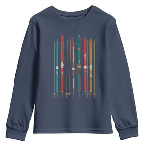 Vintage Skiblades Skiboards Skiing Ski Season Winter Sport Youth Sweatshirt TS11 Navy Print Your Wear