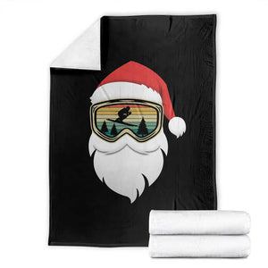 Funny Ski Christmas Winter Sport Skiing Santa Hat Throw Blanket TS11 Black Print Your Wear