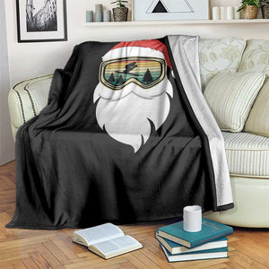 Funny Ski Christmas Winter Sport Skiing Santa Hat Throw Blanket TS11 Print Your Wear