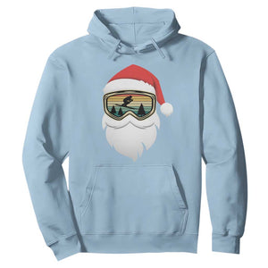 Funny Ski Christmas Winter Sport Skiing Santa Hat Hoodie TS11 Light Blue Print Your Wear
