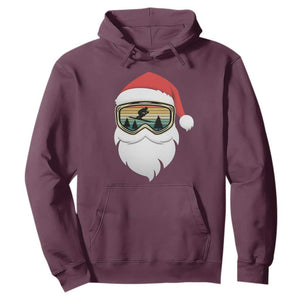 Funny Ski Christmas Winter Sport Skiing Santa Hat Hoodie TS11 Maroon Print Your Wear