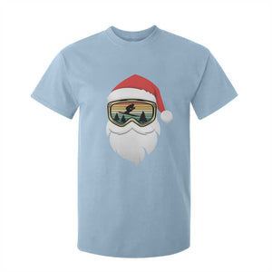 Funny Ski Christmas Winter Sport Skiing Santa Hat T Shirt For Kid TS11 Light Blue Print Your Wear