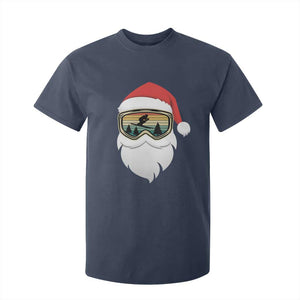 Funny Ski Christmas Winter Sport Skiing Santa Hat T Shirt For Kid TS11 Navy Print Your Wear