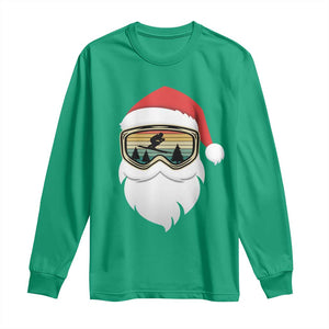 Funny Ski Christmas Winter Sport Skiing Santa Hat Long Sleeve Shirt TS11 Irish Green Print Your Wear