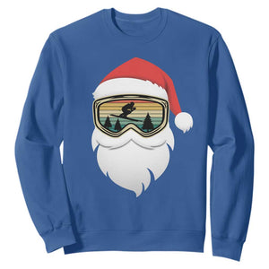 Funny Ski Christmas Winter Sport Skiing Santa Hat Sweatshirt TS11 Royal Blue Print Your Wear
