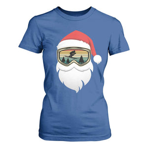Funny Ski Christmas Winter Sport Skiing Santa Hat T Shirt For Women TS11 Royal Blue Print Your Wear