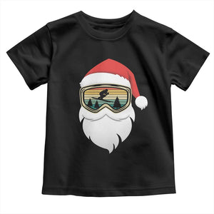 Funny Ski Christmas Winter Sport Skiing Santa Hat Toddler T Shirt TS11 Black Print Your Wear