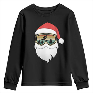 Funny Ski Christmas Winter Sport Skiing Santa Hat Youth Sweatshirt TS11 Black Print Your Wear