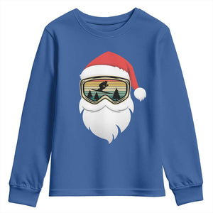 Funny Ski Christmas Winter Sport Skiing Santa Hat Youth Sweatshirt TS11 Royal Blue Print Your Wear