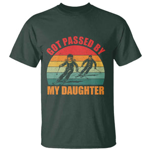 Funny Skiing Ski Dad T Shirt - Got Passed By My Daughter Retro Vintage TS11 Dark Forest Green Print Your Wear