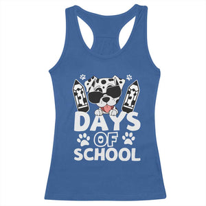 Funny 101 Days Of School Dalmatian Dog Racerback Tank Top 100th Day Of School TS11 Royal Blue Print Your Wear