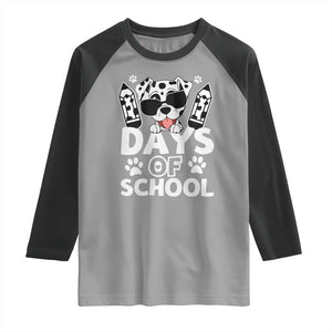 Funny 101 Days Of School Dalmatian Dog Raglan Shirt 100th Day Of School TS11 Sport Gray Black Print Your Wear
