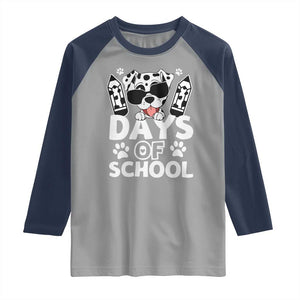 Funny 101 Days Of School Dalmatian Dog Raglan Shirt 100th Day Of School TS11 Sport Gray Navy Print Your Wear