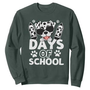 Funny 101 Days Of School Dalmatian Dog Sweatshirt 100th Day Of School TS11 Dark Forest Green Print Your Wear