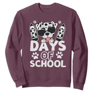 Funny 101 Days Of School Dalmatian Dog Sweatshirt 100th Day Of School TS11 Maroon Print Your Wear