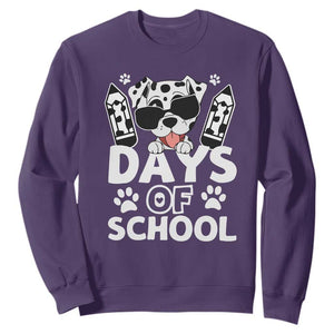 Funny 101 Days Of School Dalmatian Dog Sweatshirt 100th Day Of School TS11 Purple Print Your Wear